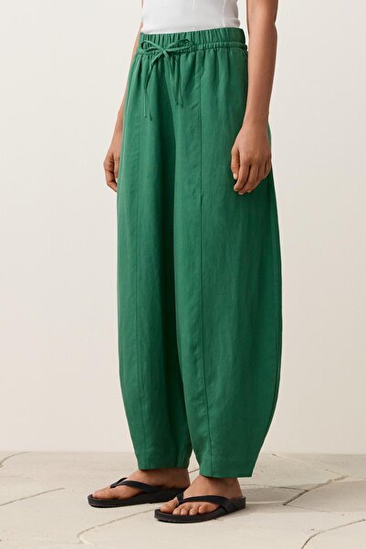 Oysho Balloon trousers with seams, lyocell blend and 24% linen