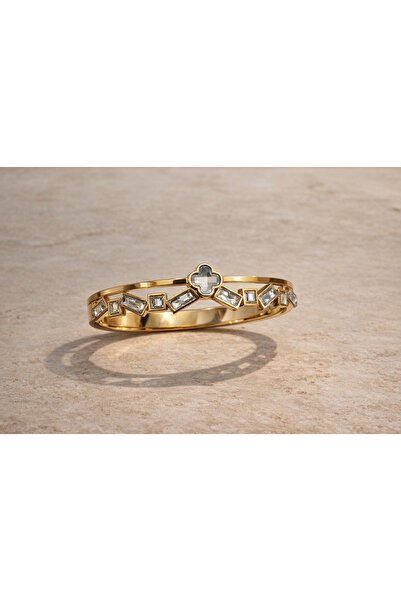 Adanova Concept Yonca Taşlı Çelik Kelepçe Bileklik