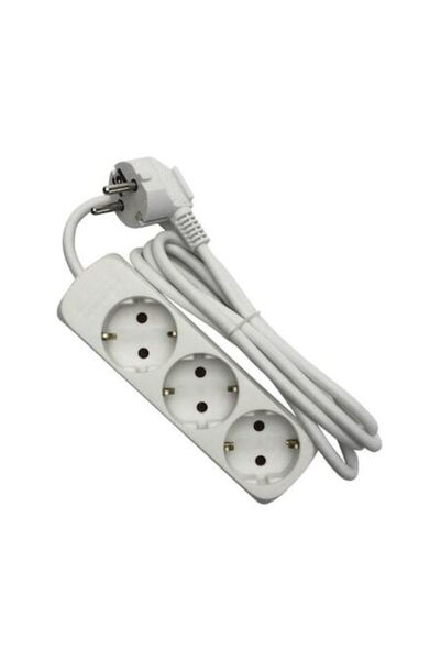 OEM Extension Cord 3 Sockets, White, 5 Meters, Strohm