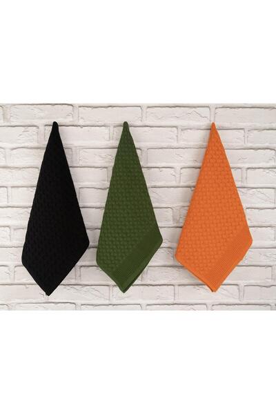 Baveno Cotton 3-Piece 40X65 cm Waffle Textured Colorful Kitchen & Hand Towel Set