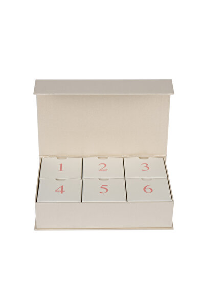 BALEZA 6’lı Mıknatıslı Boş Advent Calendar Kutusu – Sedefli Beyaz / 6’lı Hedi...