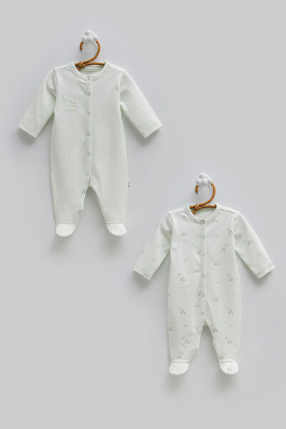 Caramell 100% Cotton 2-Piece Baby Girl Romper Set Duck Patterned Footed Baby ...