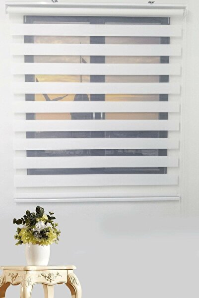 CEYHAN STORE Beyaz Bambu Zebra Perde