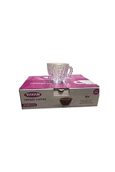 Rayan Set of 6 Coffee Cups, 80 ml, Cherry