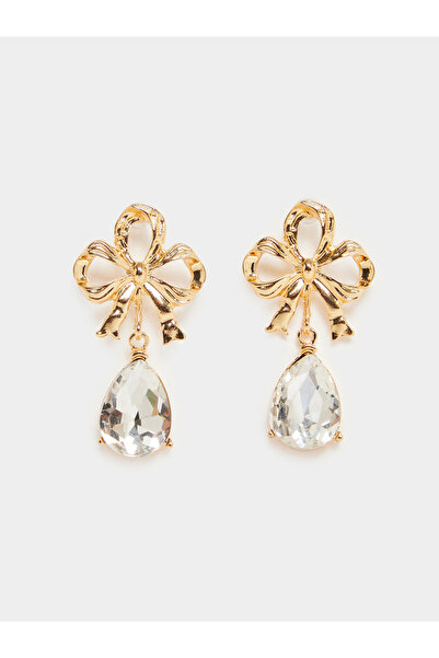 Styli Bow Crystal Drop Dangle Earrings