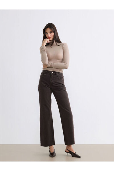 LC Waikiki Brown Wideleg Women's Jean Trousers