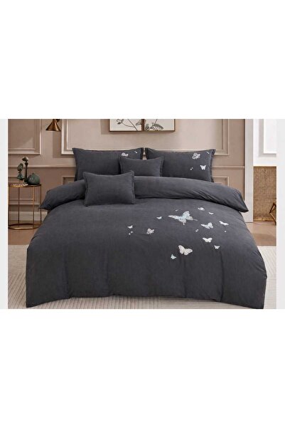 ANATOLIATEKSTILE Premium Cotton Bedding Set with Butterfly Embroidery, Fitted...