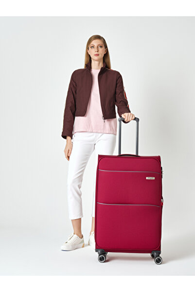 Pierre Cardin Büyük Boy Klasik Bordo Valiz - Dayanıklı Gövde Tekerlekli Unise...