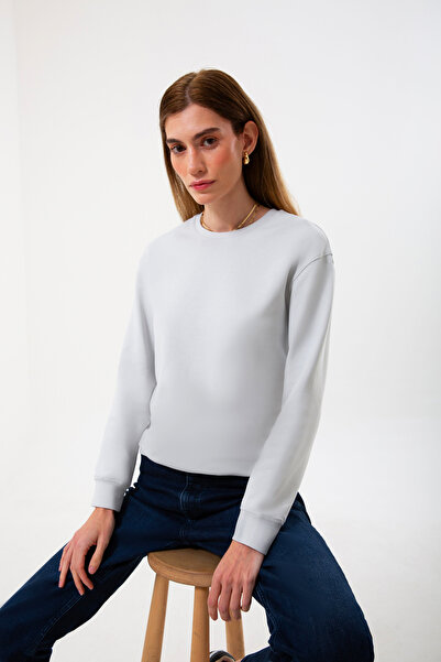 UNIQVIBE سويت شيرت نسائي من القطن العضوي العادي