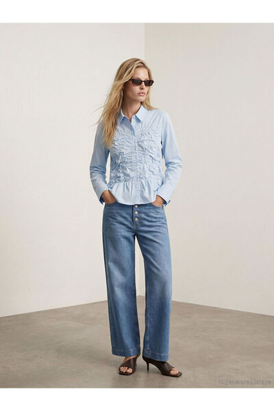 LC Waikiki بنطال جينز نسائي من Indigo Wideleg