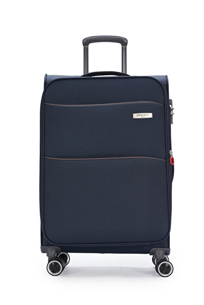Pierre Cardin Orta Boy Klasik Lacivert Valiz - Dayanıklı Gövde Tekerlekli Uni...