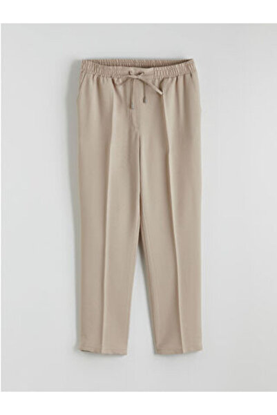 LC Waikiki M1 Season Beige Elastic Waist Carrot Cut Women's Trousers