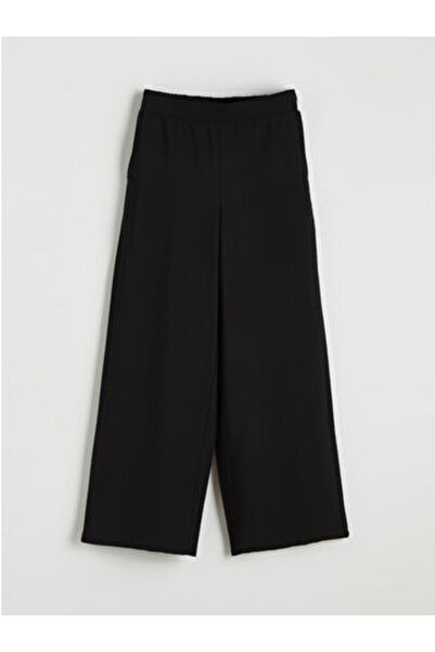 LC Waikiki M1 Season Black Wide Leg Women's Trousers with Elastic Waist