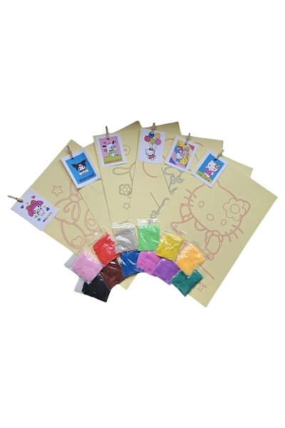 OEM Set 6 Color Sand Drawings - Kitty and Friends