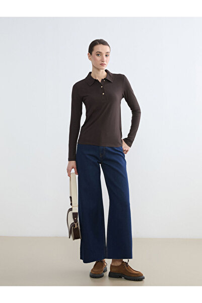 LC Waikiki بنطلون جينز نسائي واسع الساق من LCW ModestIndigo