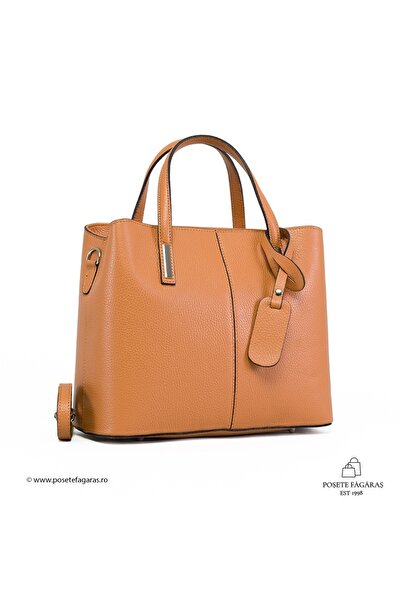 Posete Fagaras Emanuelle Leather Purse - Camel, Genuine Leather Office Bag, H...