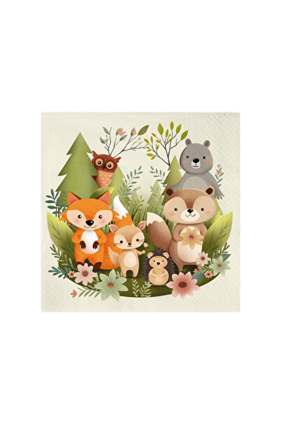 PartyPal Set of 10 napkins forest friends 33x33 cm