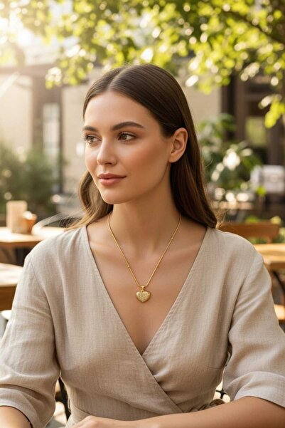 Aware Time Non-Tarnish Steel Zircon Stone Heart Necklace