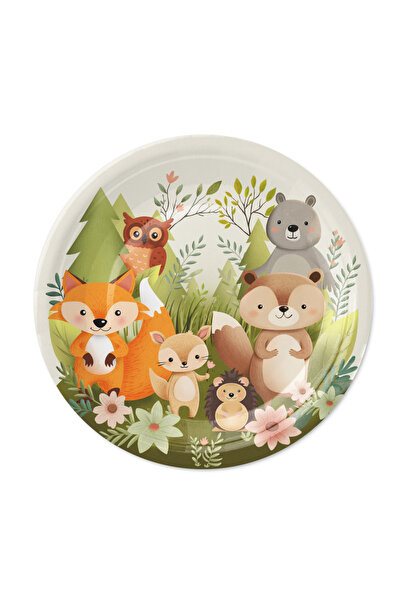 PartyPal Set of 6 plates forest friends 18 cm