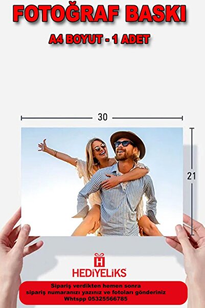 HEDİYELİKS A4 Fotoğraf Baskı