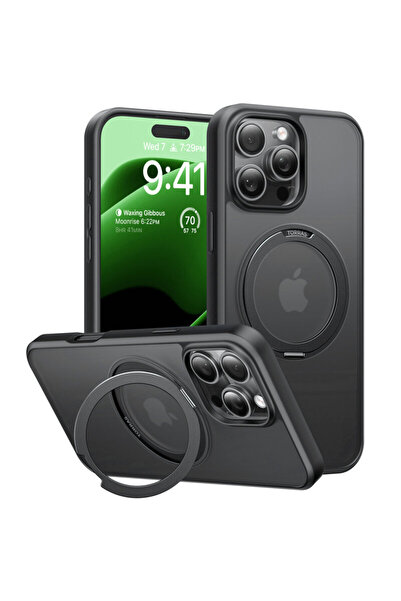 TORRAS Carcasă iPhone 16 Pro seria Ostand Pro MagSafe, Negru