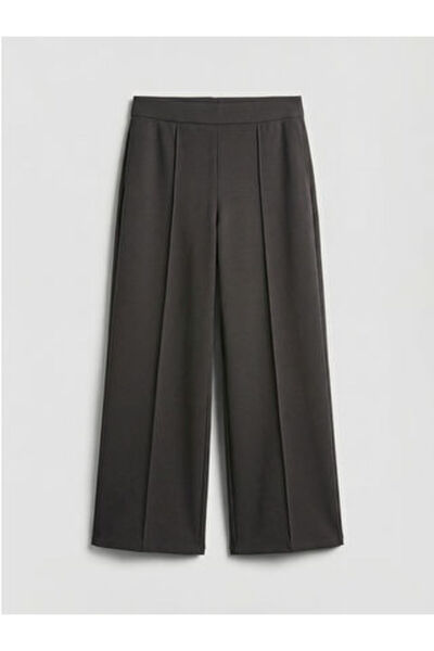 LC Waikiki بنطلون نسائي واسع الساق من M1 season Anthracite مع خصر مطاطي