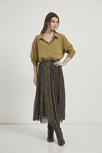 Arma Life ARMALIFE 1803 FUSTĂ DE DAMĂ DIN ȘIFON CU MODEL MODELAT ȘI DETALII D...