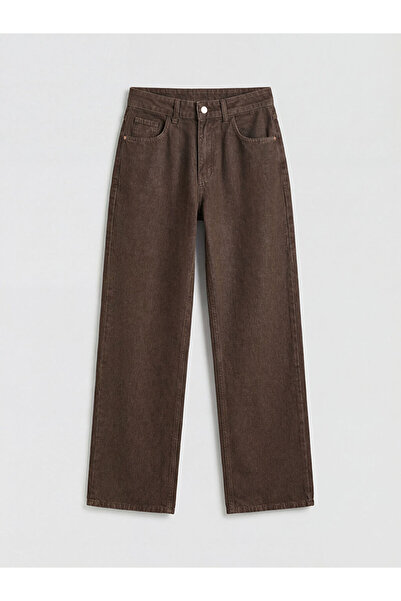 LC Waikiki Brown Wideleg Women's Jean Trousers