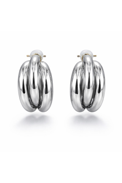 Vi store Steel Triple Convex Earrings