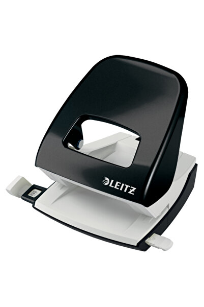 Leitz Perforator de birou cu 30 de coli, model 5008, metalic, negru, Wow