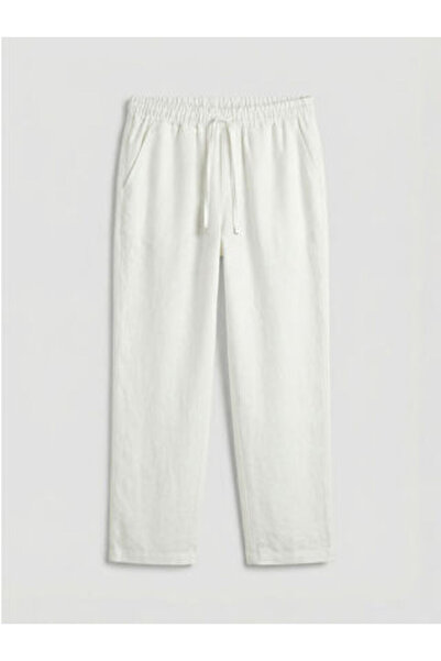 LC Waikiki M1 Season Ecru Elastic Waist Women's Trousers