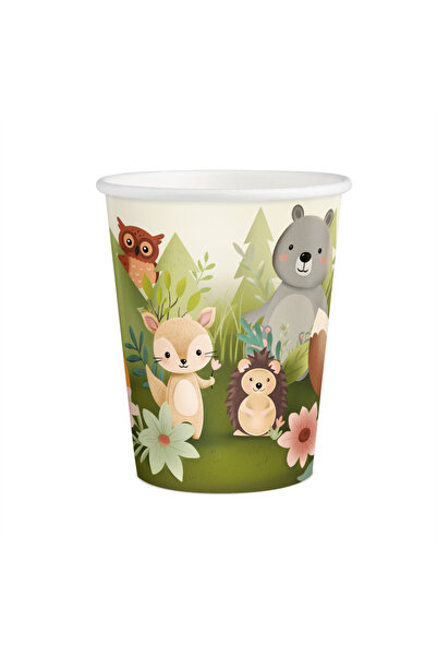 PartyPal Set of 6 forest friends glasses 220 ml