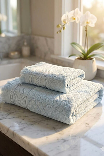 Valmia Home 100% Cotton 2-Piece Bath Towel Set (90X150 cm Large Size + 50X90 ...