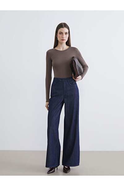 LC Waikiki Pantaloni blugi pentru femei Indigo Wideleg