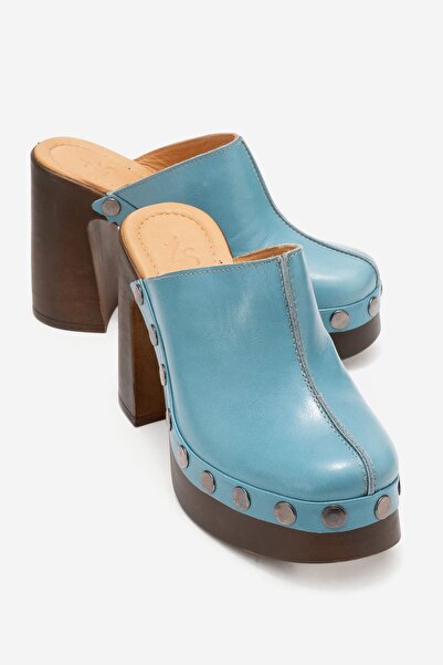 Zeynep Sıradağlı Papuci din piele naturală Drew pentru femei, albastru