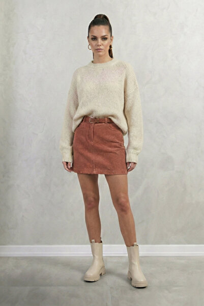 STELLA PULVIS Brown Corduroy 5-Pocket Mini Skirt