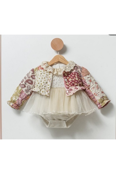 Cumino CUMİNO-3346 EKRU CEKETLİ TÜTÜLÜ ELBİSE