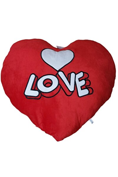 OEM Large Heart Pillow 50cm UraMag, Message 'Love', Red/Black/White