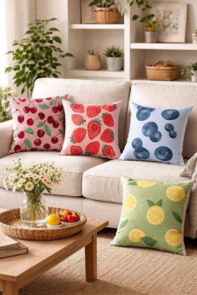 Evdek Double-Sided Printed 4-Piece Throw Pillow Cover 6Eod3