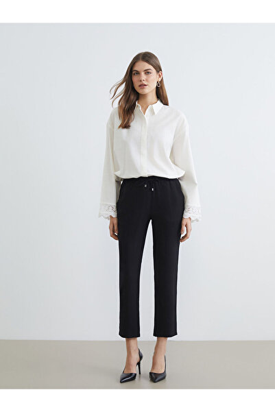 LC Waikiki Rmz Gi̇yi̇m Farkiyla Women's Pants with Waist Drawstring