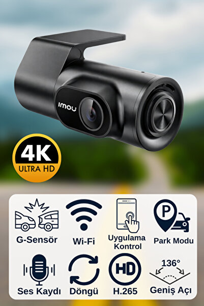 AlGeliyo Wifi 4K Araç İçi Kamera Ses Kayıt Uygulama İle Kontrol Geniş Açı ı G...