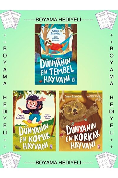 Timaş Yayınları Boyamalı Dünyanın En Tembel Hayvanı Dünyanın En Komik Hayvanı...