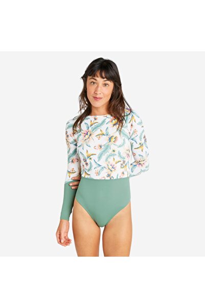 Decathlon Kadın U Kesim Sırt Detaylı Toparlayıcı Mayo - Beyaz - MARY