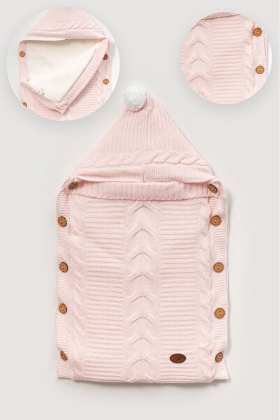 Riffy Baby قماط أطفال محبوك بنمط تريكو وأزرار جانبية