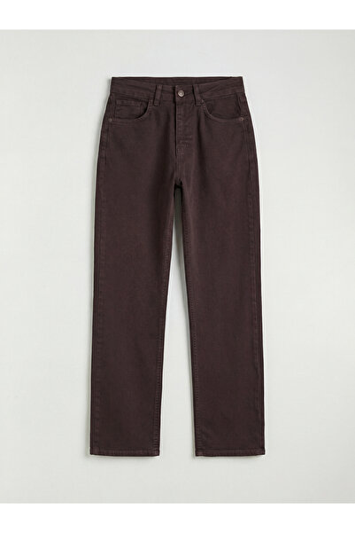 LC Waikiki M1 Sezon Brown High Waist Straight Fit Women's Jean Trousers