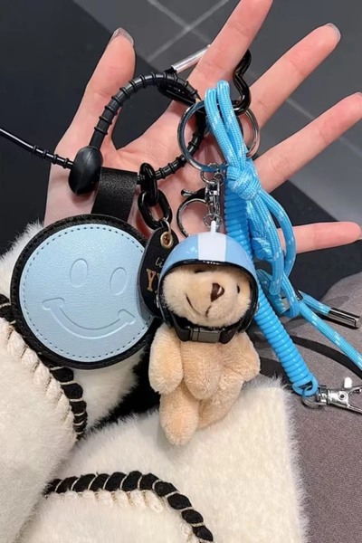 İLKYAZ Breloc pentru geantă și accesoriu pentru geantă cu ursuleț zâmbitor cu...