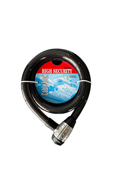 Zhongli Motosiklet Kilidi 2000mm x 25mm Çelik Halat – Siyah Güvenlik Kilidi