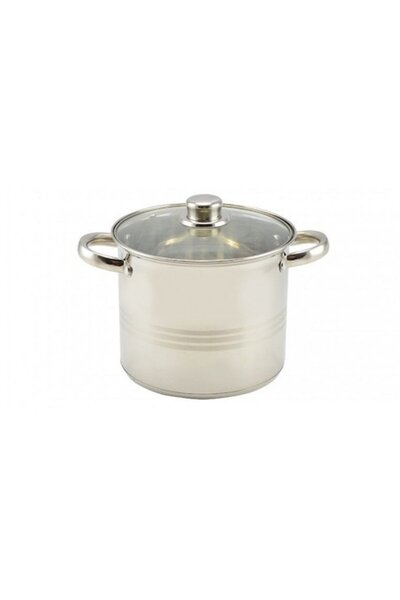 Perfect Home Stainless steel pot, with glass lid, 26cm, 11L,