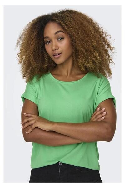 ONLY 15106662   Short Sleeve Tshirt with Shallow Collar Sleeve Fold