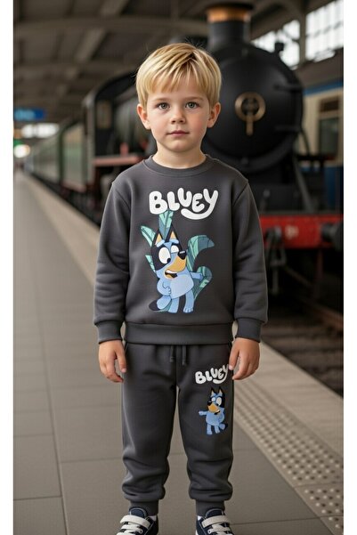 MİLANO KİDS طقم ملابس للأولاد من القطن باللون الأزرق